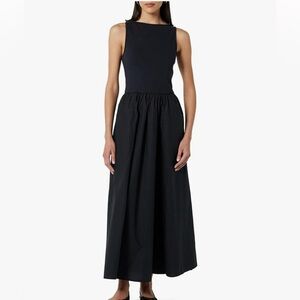The Drop Mixed Fabric Midi Dress NEW
